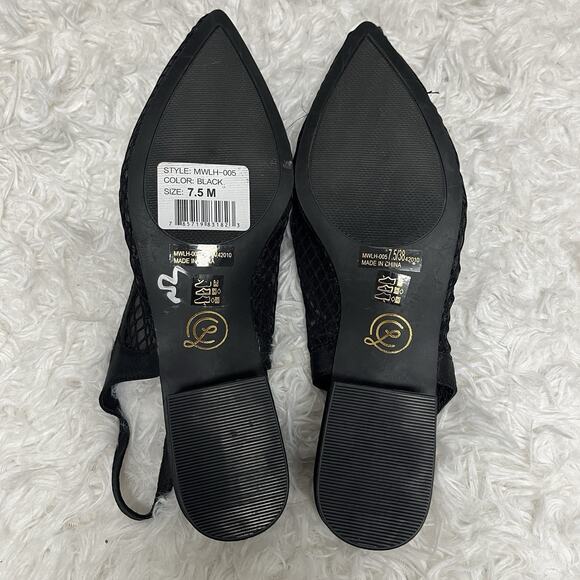 Chinese Laundry Pointed Toe Shoes sling back mesh black size 7.5M style#WLH-005 - Picture 3 of 7